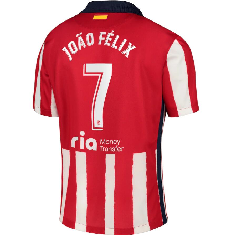 Atlético de Madrid Home Kit Soccer Jersey with João Félix 7 printing 2020/21